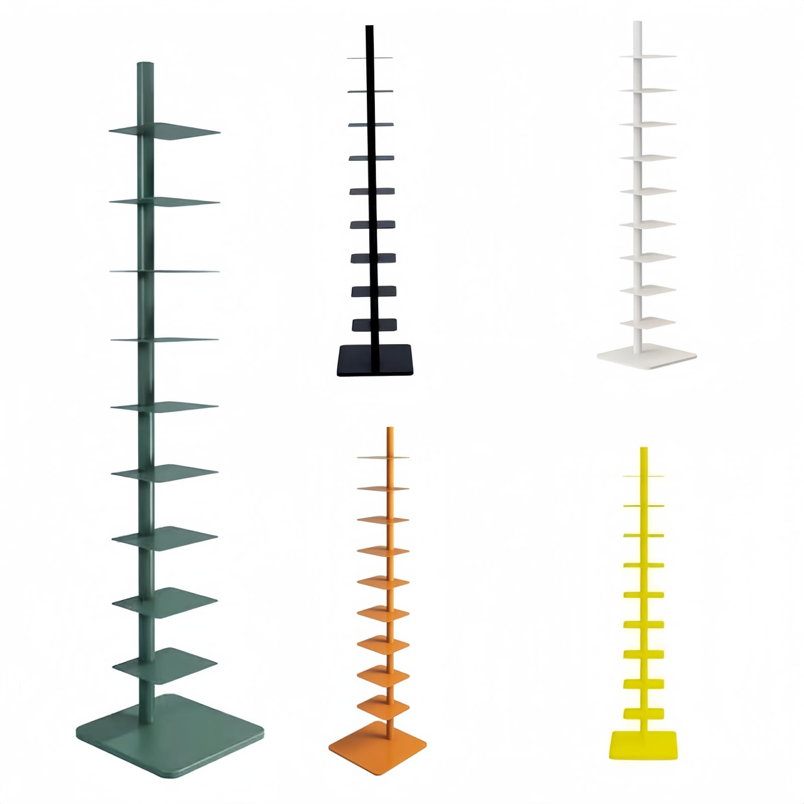 Amazon.com: Quooyong 9-Tier Spine Bookshelf Metal Bookcase 5